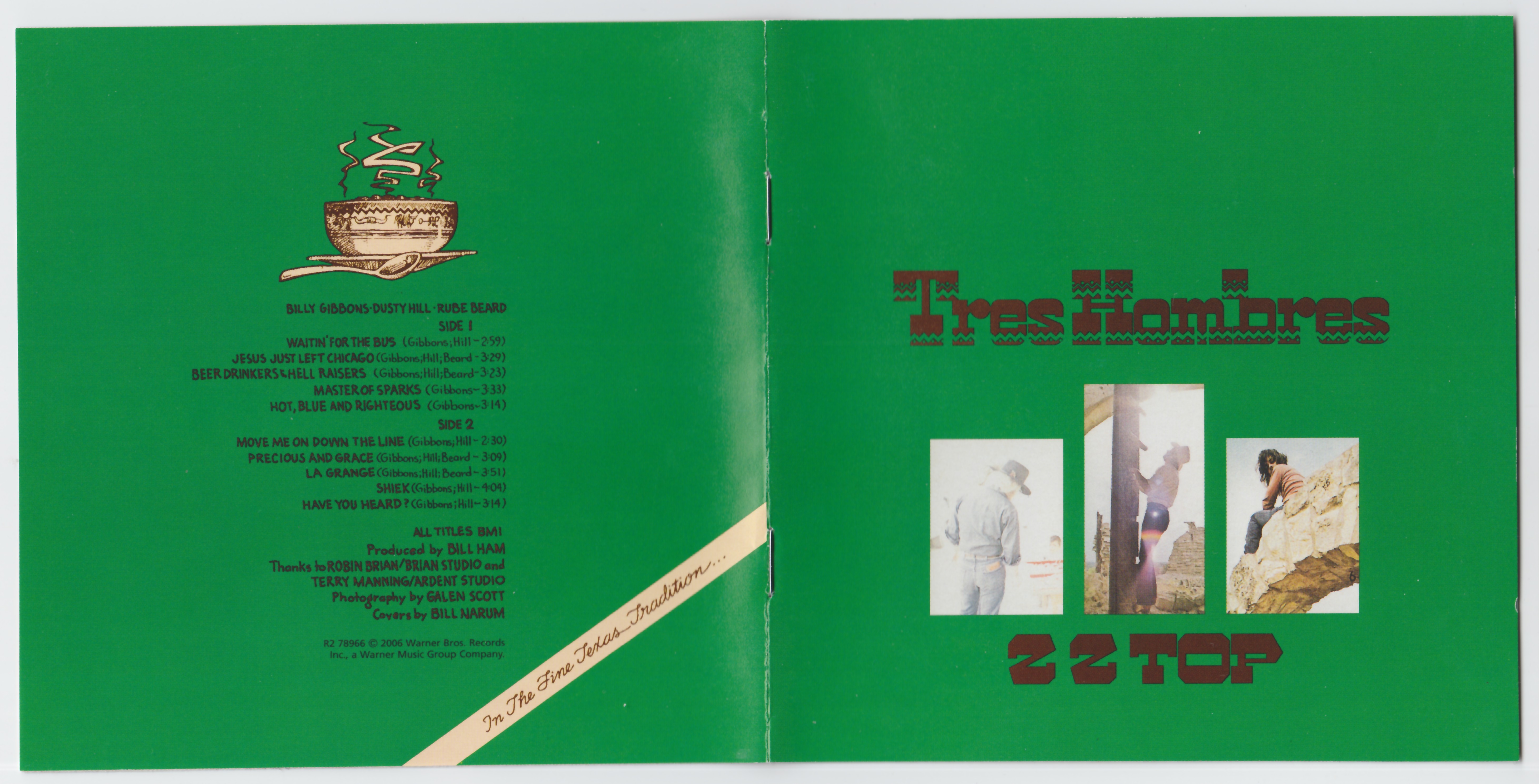 ZZ Top  Tres Hombres : Front + Inlay  us